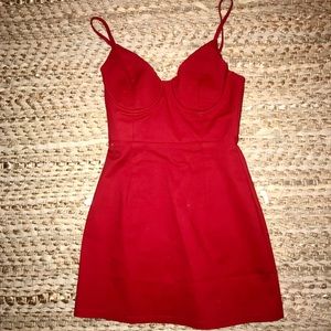 Red mini dress